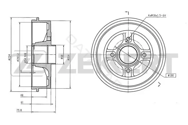Тормозной барабан ZEKKERT BS-6305
