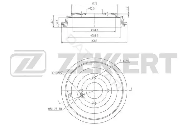 Тормозной барабан ZEKKERT BS-6323
