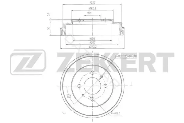 Тормозной барабан ZEKKERT BS-6354