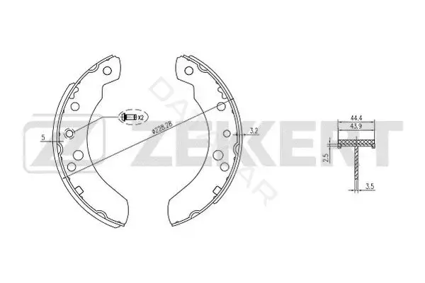 Барабанные колодки ZEKKERT BK-4001