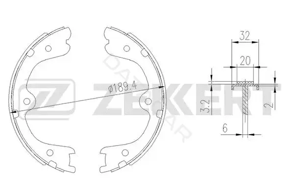Барабанные колодки ZEKKERT BK-4011