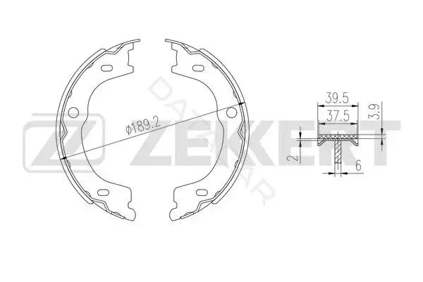 Барабанные колодки ZEKKERT BK-4013