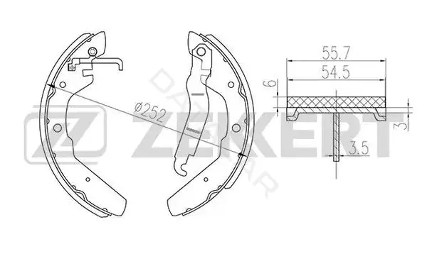 Барабанные колодки ZEKKERT BK-4076