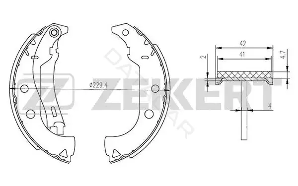 Барабанные колодки ZEKKERT BK-4281