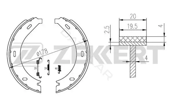 Барабанные колодки ZEKKERT BK-4297