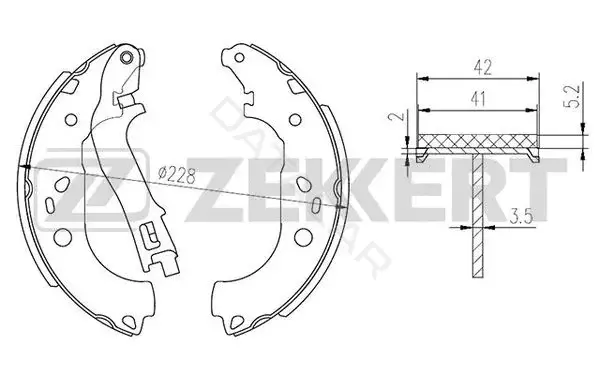 Барабанные колодки ZEKKERT BK-4304