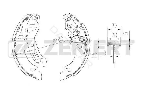 Барабанные колодки ZEKKERT BK-4344