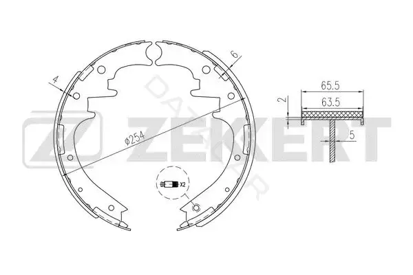 Барабанные колодки ZEKKERT BK-4346