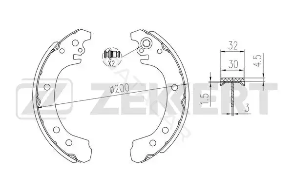 Барабанные колодки ZEKKERT BK-4348