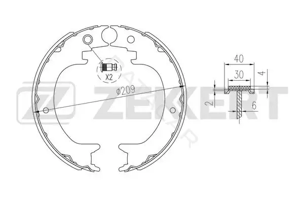Барабанные колодки ZEKKERT BK-4349
