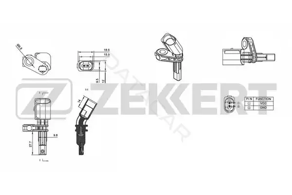 Датчик АБС ZEKKERT SE-6007