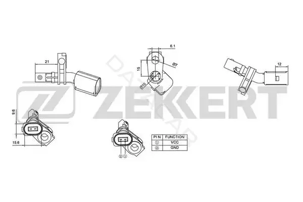 Датчик АБС ZEKKERT SE-6012