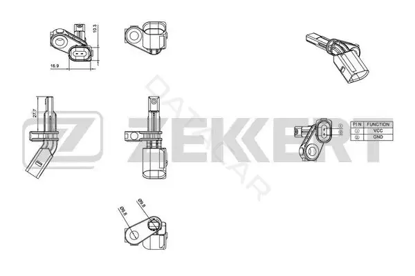 Датчик АБС ZEKKERT SE-6016
