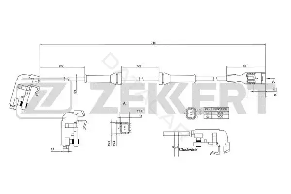 Датчик АБС ZEKKERT SE-6033