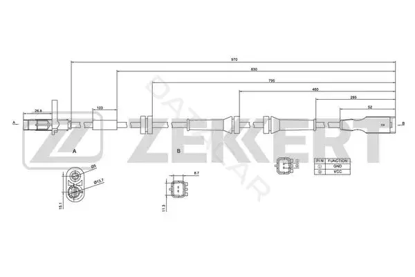 Датчик АБС ZEKKERT SE-6040