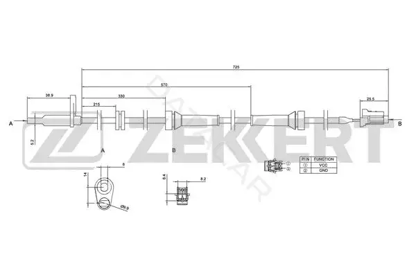 Датчик АБС ZEKKERT SE-6046