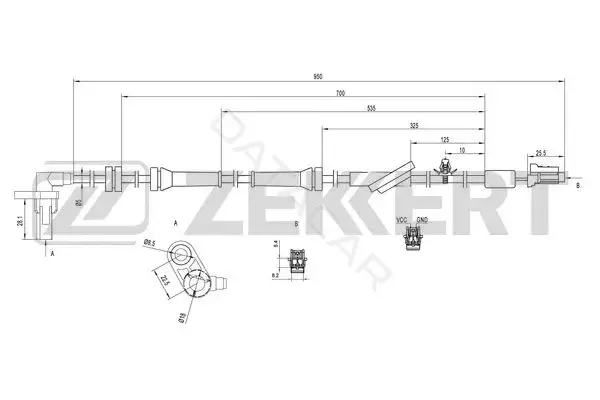 Датчик АБС ZEKKERT SE-6048