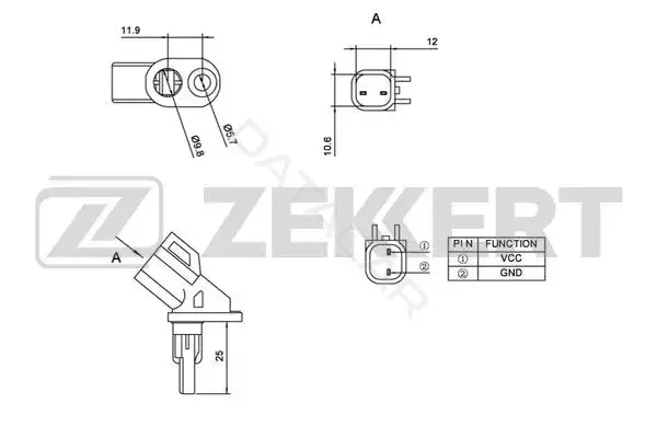Датчик АБС ZEKKERT SE-6056