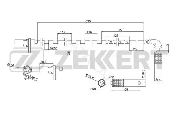Датчик АБС ZEKKERT SE-6070