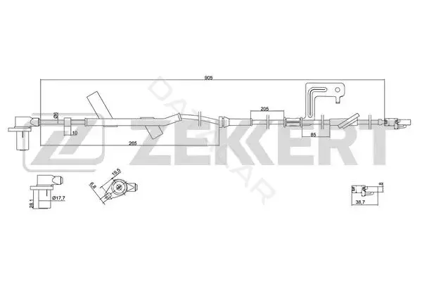 Датчик АБС ZEKKERT SE-6076