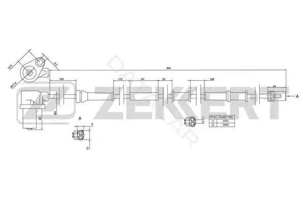 Датчик АБС ZEKKERT SE-6084