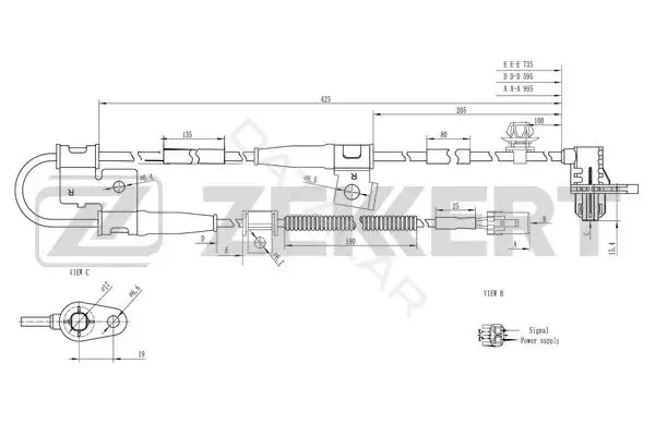 Датчик АБС ZEKKERT SE-6095