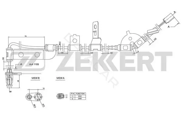 Датчик АБС ZEKKERT SE-6096