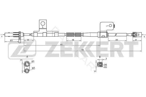 Датчик АБС ZEKKERT SE-6098