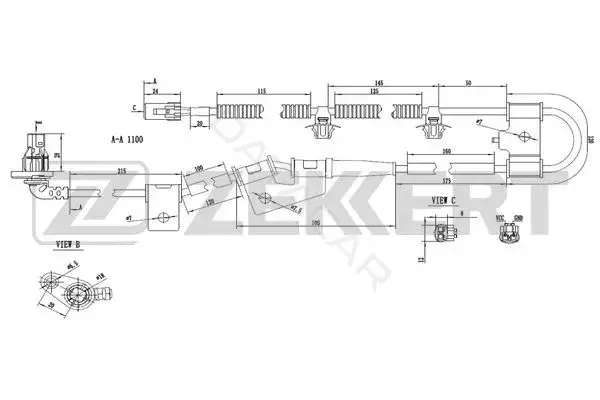 Датчик АБС ZEKKERT SE-6100