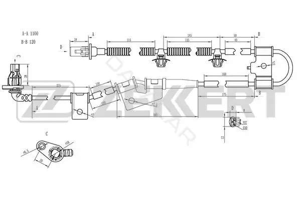 Датчик АБС ZEKKERT SE-6102