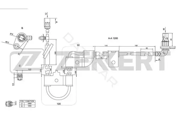 Датчик АБС ZEKKERT SE-6105