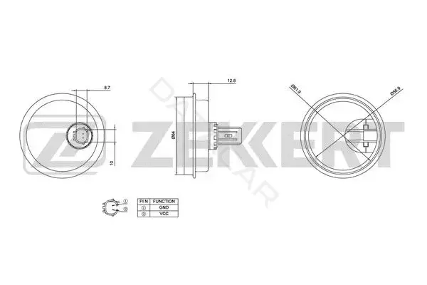 Датчик АБС ZEKKERT SE-6110
