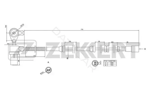 Датчик АБС ZEKKERT SE-6115