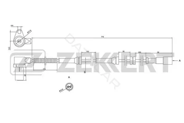Датчик АБС ZEKKERT SE-6116