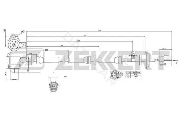 Датчик АБС ZEKKERT SE-6118