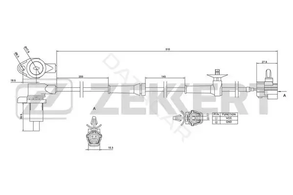 Датчик АБС ZEKKERT SE-6119