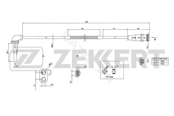 Датчик АБС ZEKKERT SE-6121