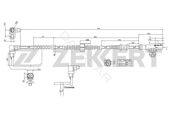Датчик АБС ZEKKERT SE-6123