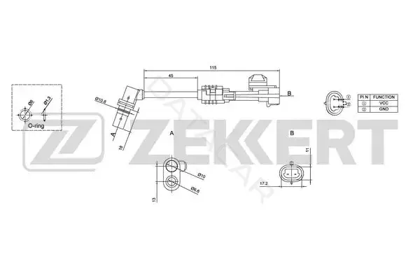 Датчик АБС ZEKKERT SE-6124