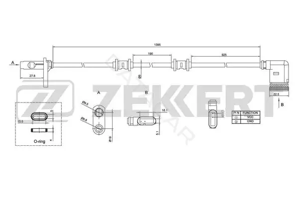 Датчик АБС ZEKKERT SE-6131