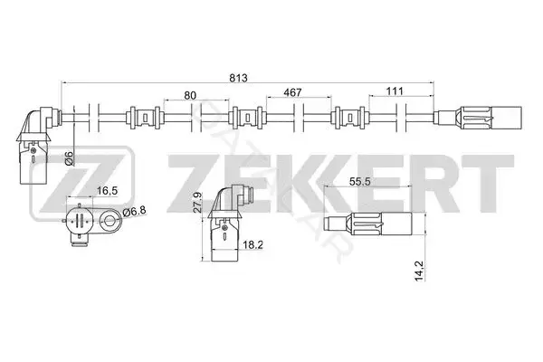 Датчик АБС ZEKKERT SE-6134