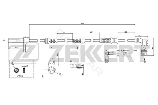 Датчик АБС ZEKKERT SE-6135