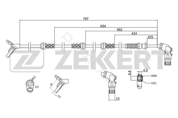 Датчик АБС ZEKKERT SE-6141
