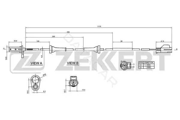 Датчик АБС ZEKKERT SE-6145