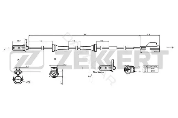 Датчик АБС ZEKKERT SE-6146