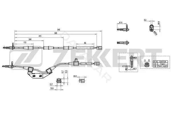 Датчик АБС ZEKKERT SE-6151