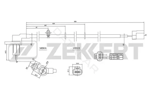 Датчик АБС ZEKKERT SE-6158
