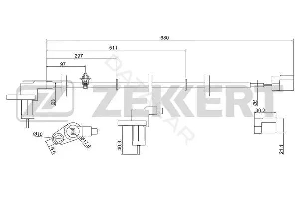 Датчик АБС ZEKKERT SE-6159