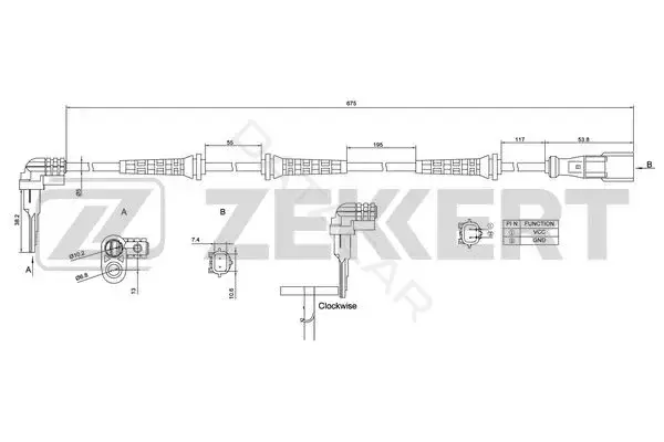 Датчик АБС ZEKKERT SE-6172
