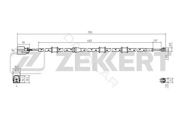 Датчик износа тормозных колодок ZEKKERT BS-8139